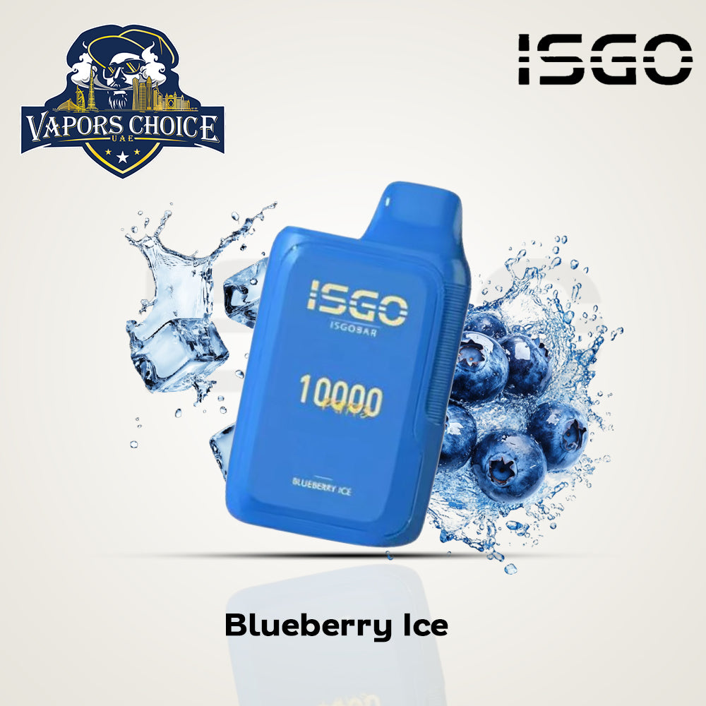 ISGO BAR 10,000 PUFFS (50mg) -ISGO DISPOSABLE VAPE Blueberry Ice UAE Abu Dhabi