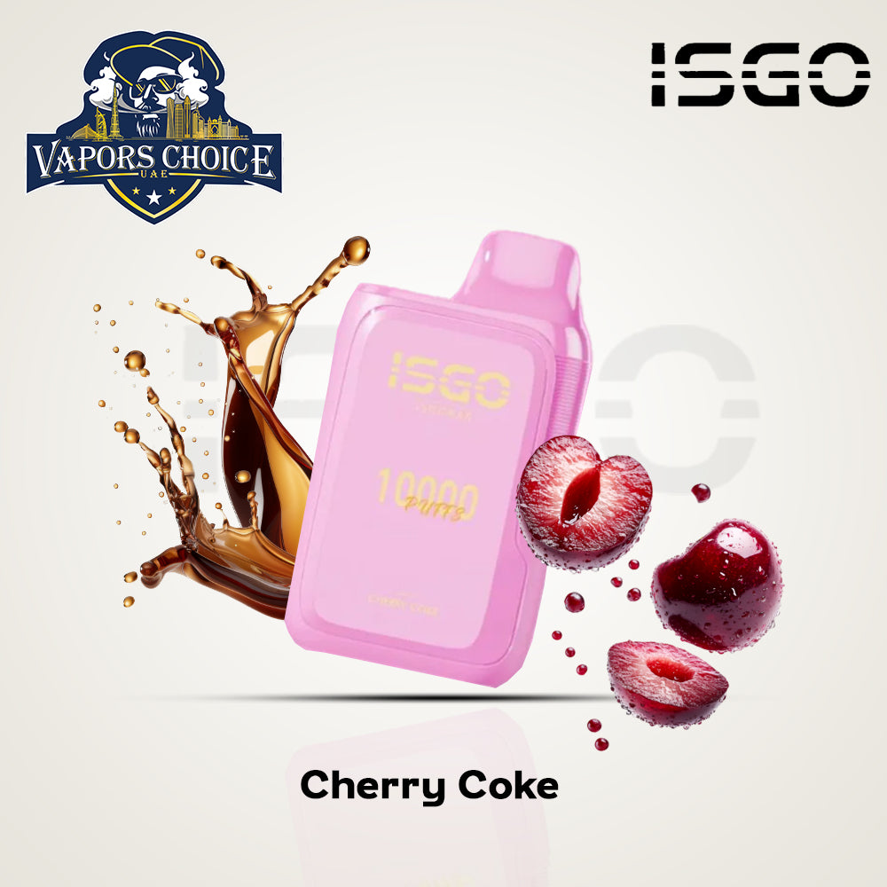 ISGO BAR 10,000 PUFFS (50mg) -ISGO DISPOSABLE VAPE Cherry Coke UAE Abu Dhabi