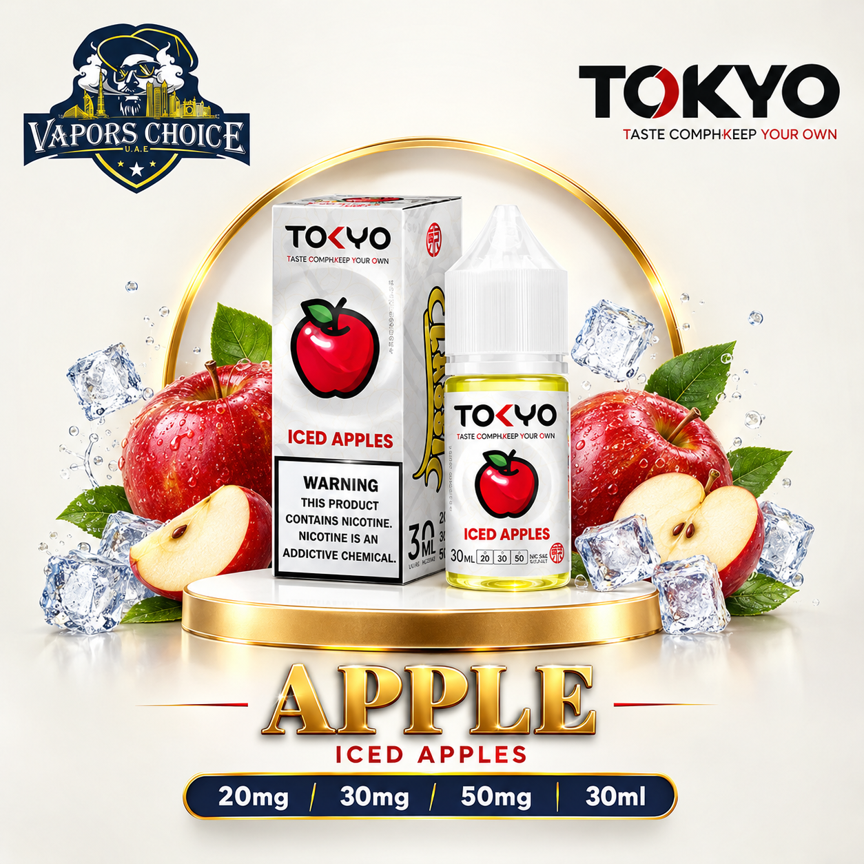 TOKYO E-JUICES SALTNIC 30ML – Classic Series & ICED APPLE & UAE & Dubai