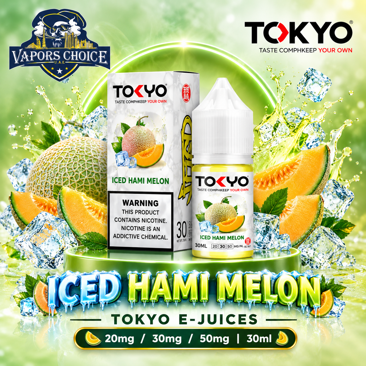 TOKYO E-JUICES SALTNIC 30ML – Classic Series & Iced Hami Melon & UAE & Sharjah
