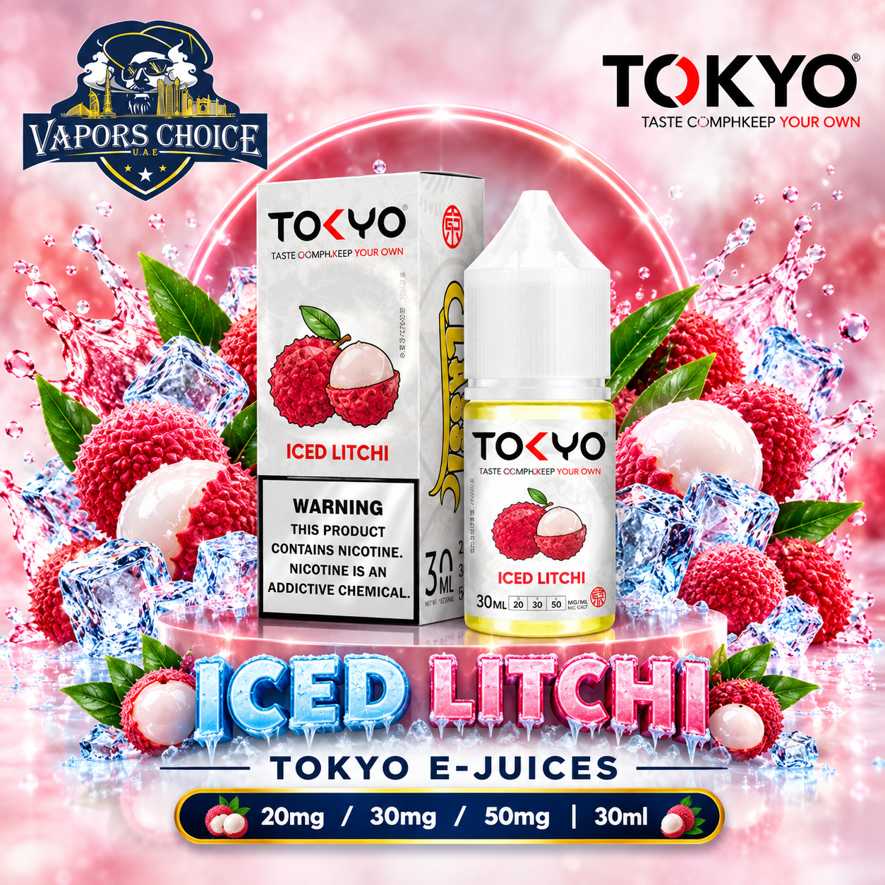 TOKYO E-JUICES SALTNIC 30ML – Classic Series & Litchi & UAE & Ajman