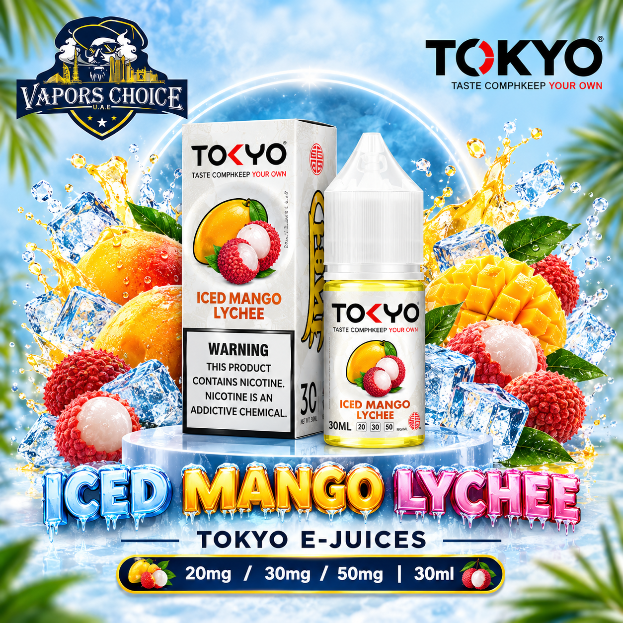 TOKYO E-JUICES SALTNIC 30ML – Classic Series & Mango Lychee & UAE & Sharjah