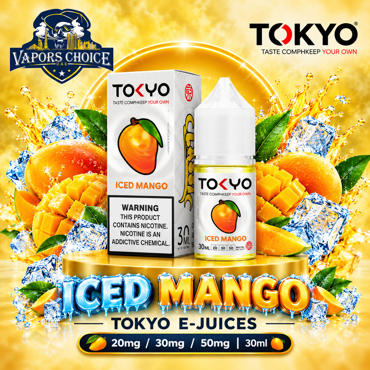 TOKYO E-JUICES SALTNIC 30ML – Classic Series & Mango & UAE & Umm Al Quwain