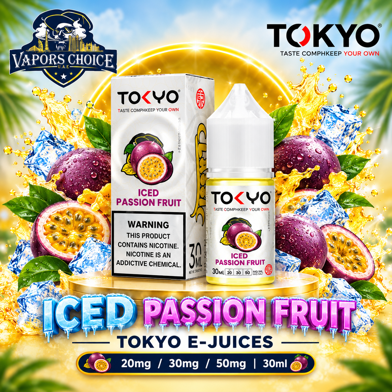 TOKYO E-JUICES SALTNIC 30ML – Classic Series & Passion Fruit & UAE & Dubai