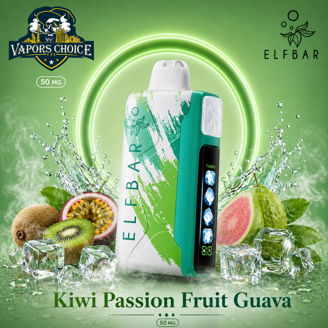 ELF BAR Ice King  30000 _ 30,000 Puffs – Disposable Vape & Kiwi Passion Fruit Guava & UAE & Sharjah 