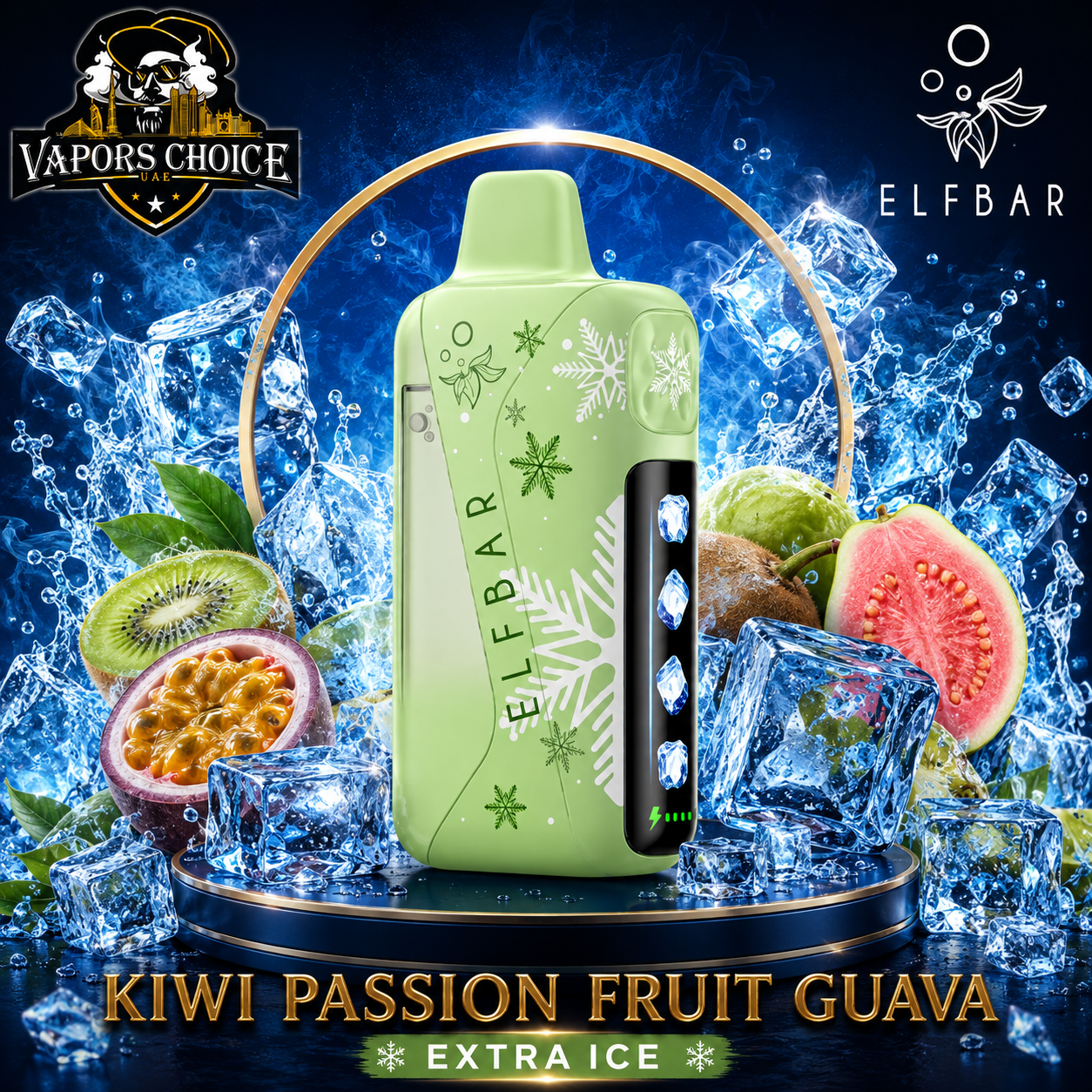 ELFBAR Ice King Pro 40K Disposable Vape Winter Edition & Kiwi passion Fruit Guava & UAE & Sharjah