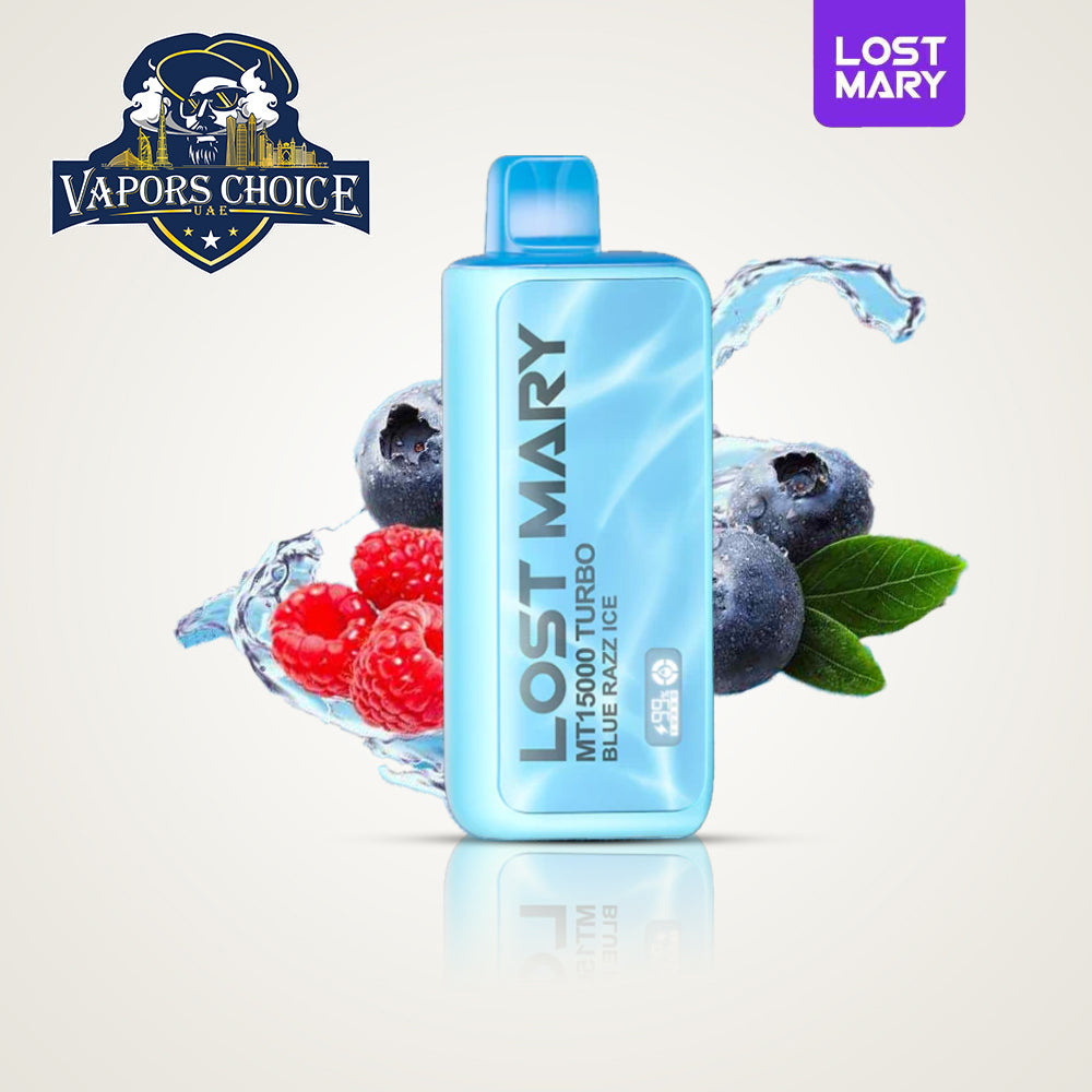 LOST MARY MT15000 (50mg) 15000 PUFFS DISPOSABLE VAPE TURBO Blue Razz Ice UAE Sharjah