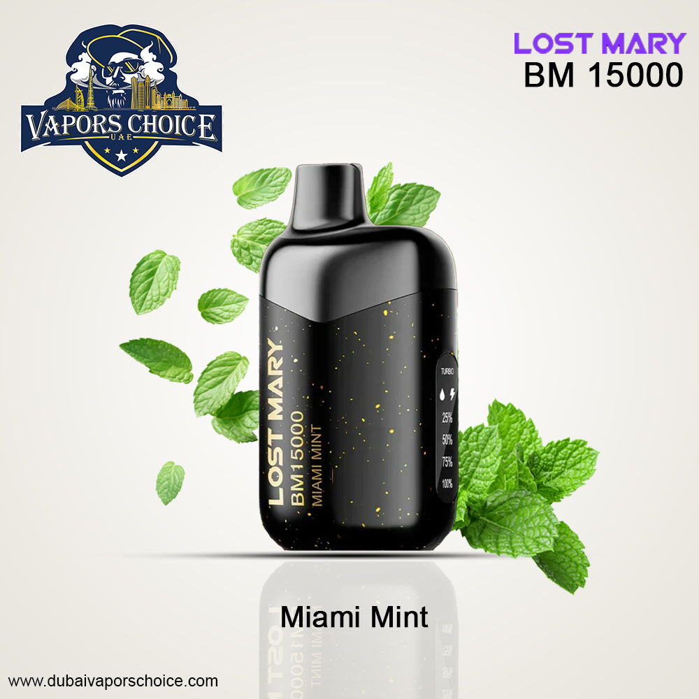 LOST MARY 15K Puffs Disposable Vape BM15000 TURBO-50mg Miami Mint UAE Abu Dhabi