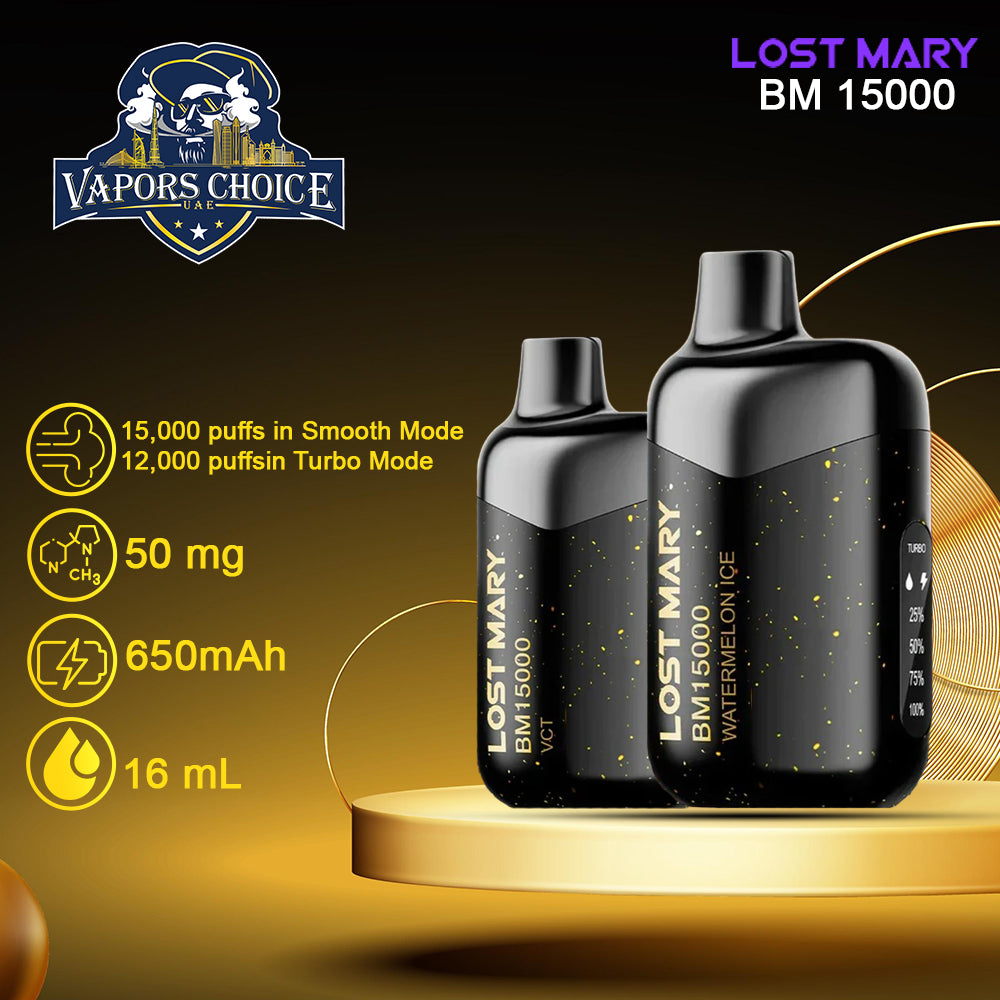 LOST MARY 15K Puffs Disposable Vape BM15000 TURBO-50mg 2st UAE Abu Dhabi