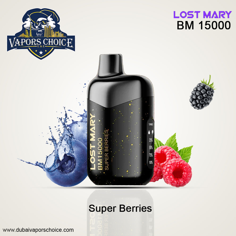 LOST MARY 15K Puffs Disposable Vape BM15000 TURBO 50mg Super Berries UAE Abu Dhabi & Ras Al-Khaimah