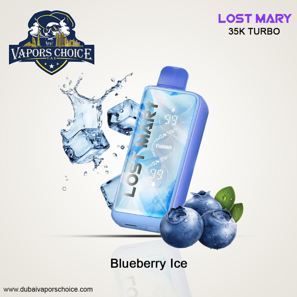 LOST MARY 35K Puffs Disposable Vape MT35000 TURBO 50mg Blueberry Ice UAE Abu Dhabi