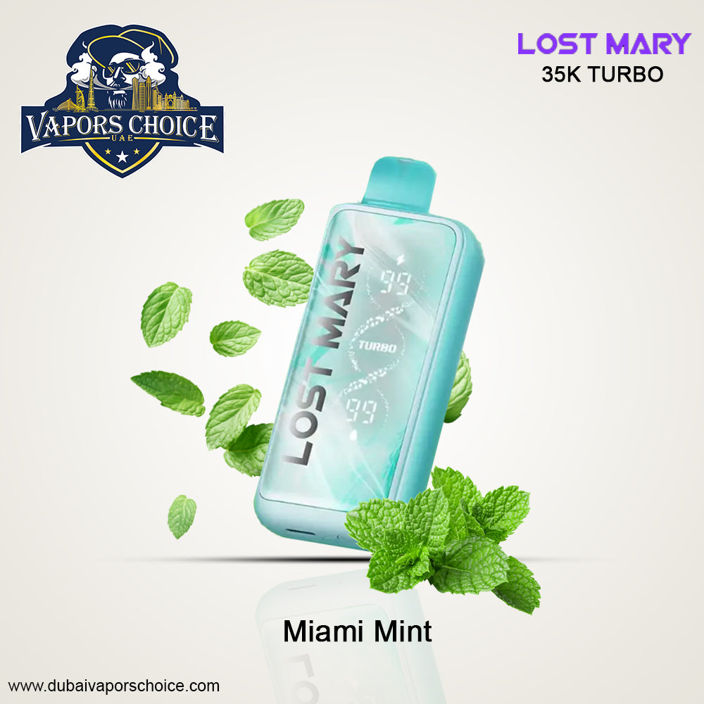 LOST MARY 35K Puffs Disposable Vape MT35000 TURBO 50mg Miami Mint UAE Abu Dhabi & Al Ain