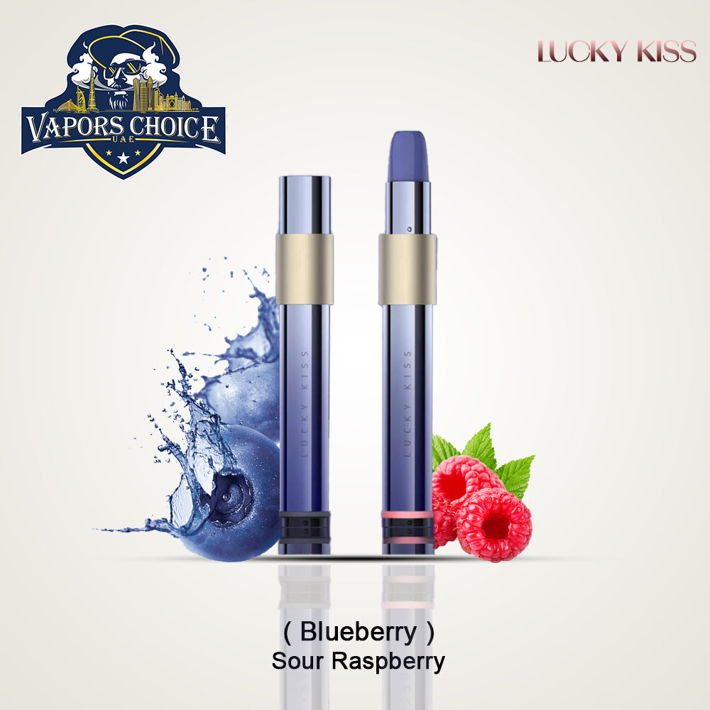 LUCKY KISS Disposable Vape for Females LK600 with 20mg Nicotine Blueberry Sour Raspberry UAE Abu Dhabi & Al Ain