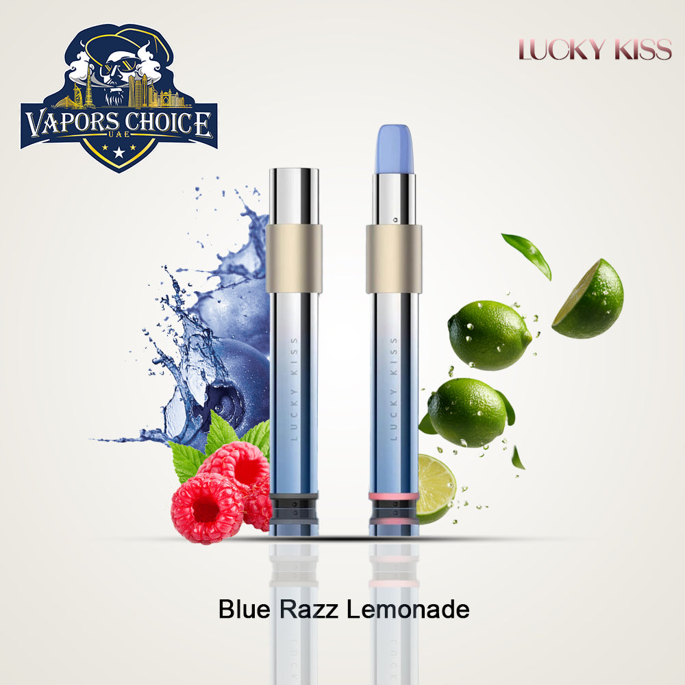 LUCKY KISS Disposable Vape for Females LK600 with 20mg Nicotine Blue Razz Lemonade UAE Abu Dhabi