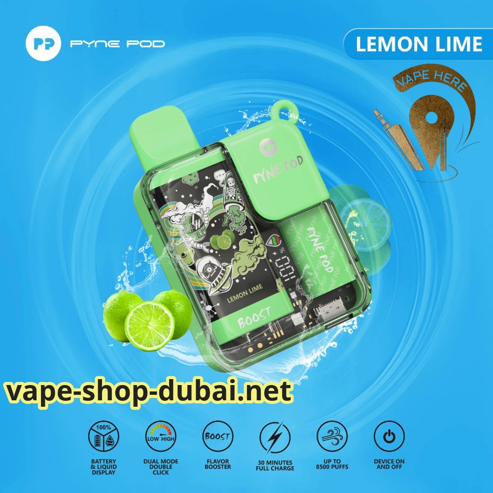 PYNE POD 8500 PUFFS Lemon Lime DISPOSABLE VAPE UAE Sharjah
