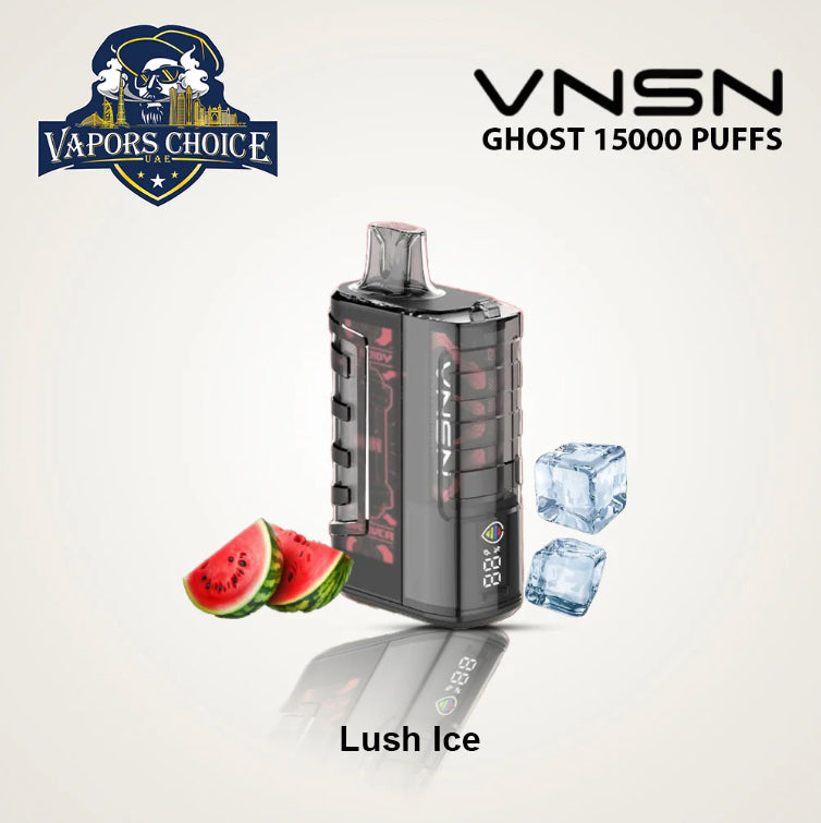 VNSN Ghost (50mg) 15000 PUFFS DISPOSABLE VAPE Lush Ice & Umm Al Quwain