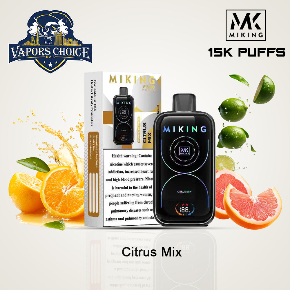 MIKING Disposable Vapes 15000 Puffs 2% Nicotine Citrus Mix UAE Abu Dhabi & Sharjah