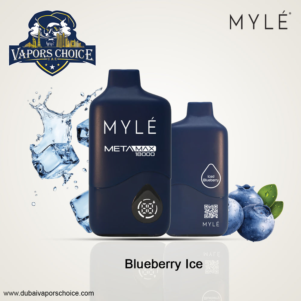 MYLE META MAX 18K PUFFS—DISPOSABLE VAPE Blueberry Ice UAE Abu Dhabi & Dubai