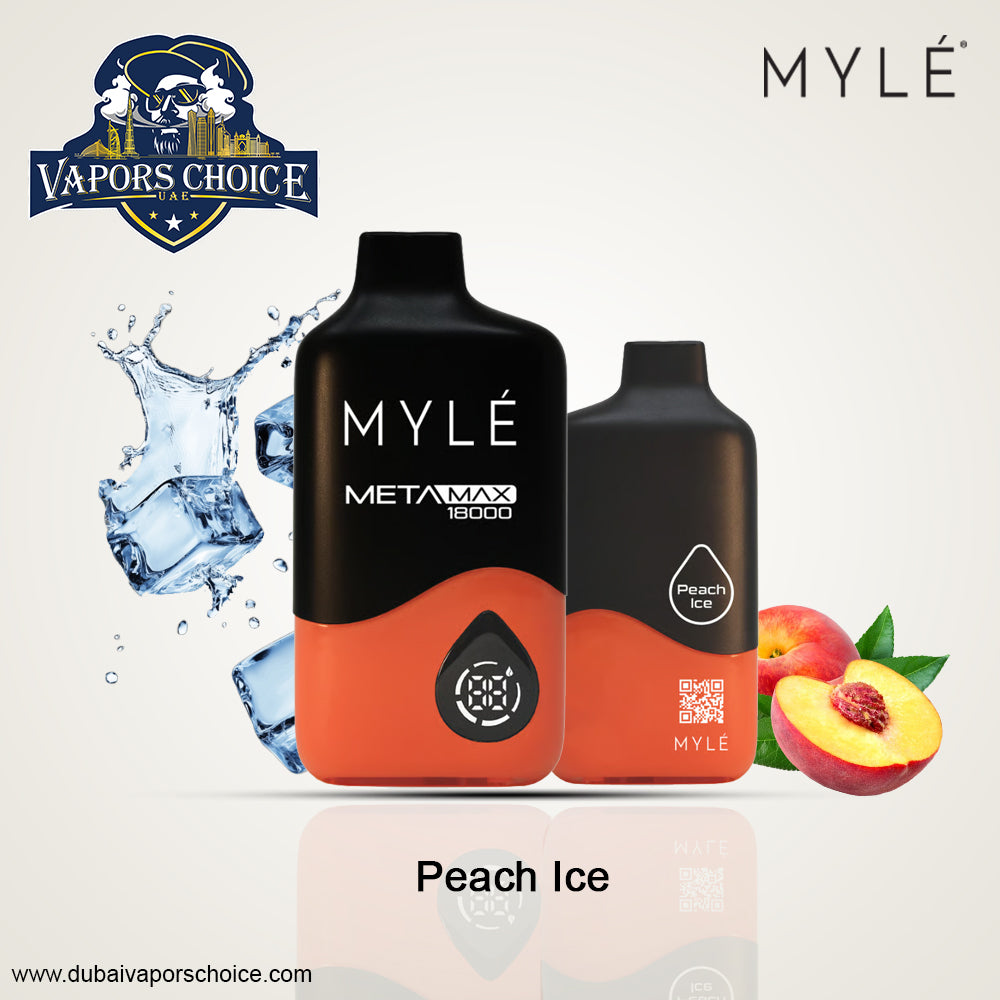 MYLE META MAX 18K PUFFS—DISPOSABLE VAPE Peach Ice UAE Abu Dhabi & Sharjah