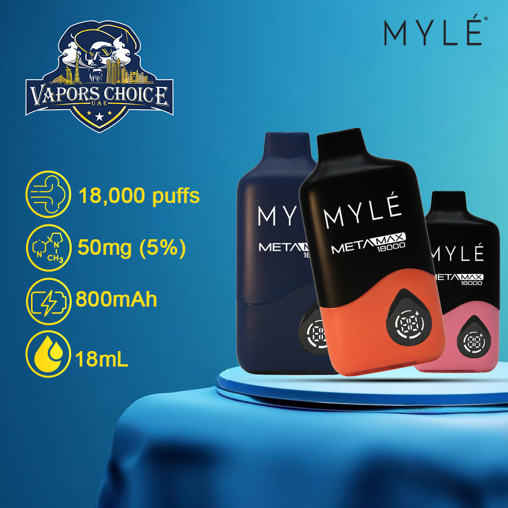 MYLE META MAX 18K PUFFS DISPOSABLE VAPE 1st UAE Abu Dhabi