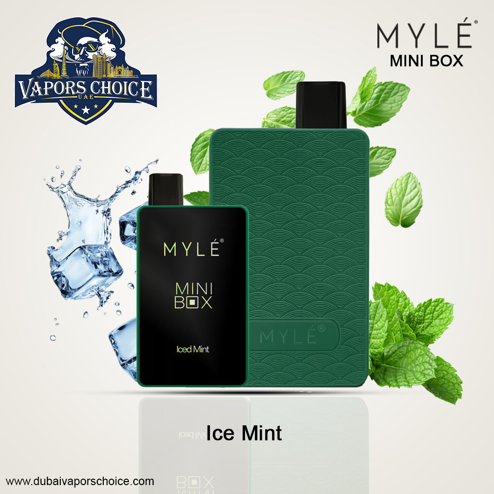 MYLE MINI BOX 1500 PUFFS DISPOSABLE VAPE (20mg Nicotine) Ice Mint UAE Abu Dhabi & Al Ain