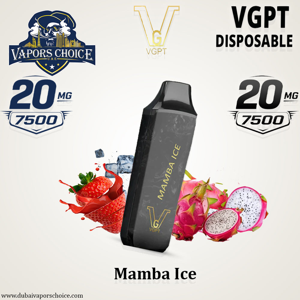 VGPT DISPOSABLE VAPE (0mg-20mg-50mg) 7500 PUFFS & Mamba Ice 20mg & UAE & Dubai