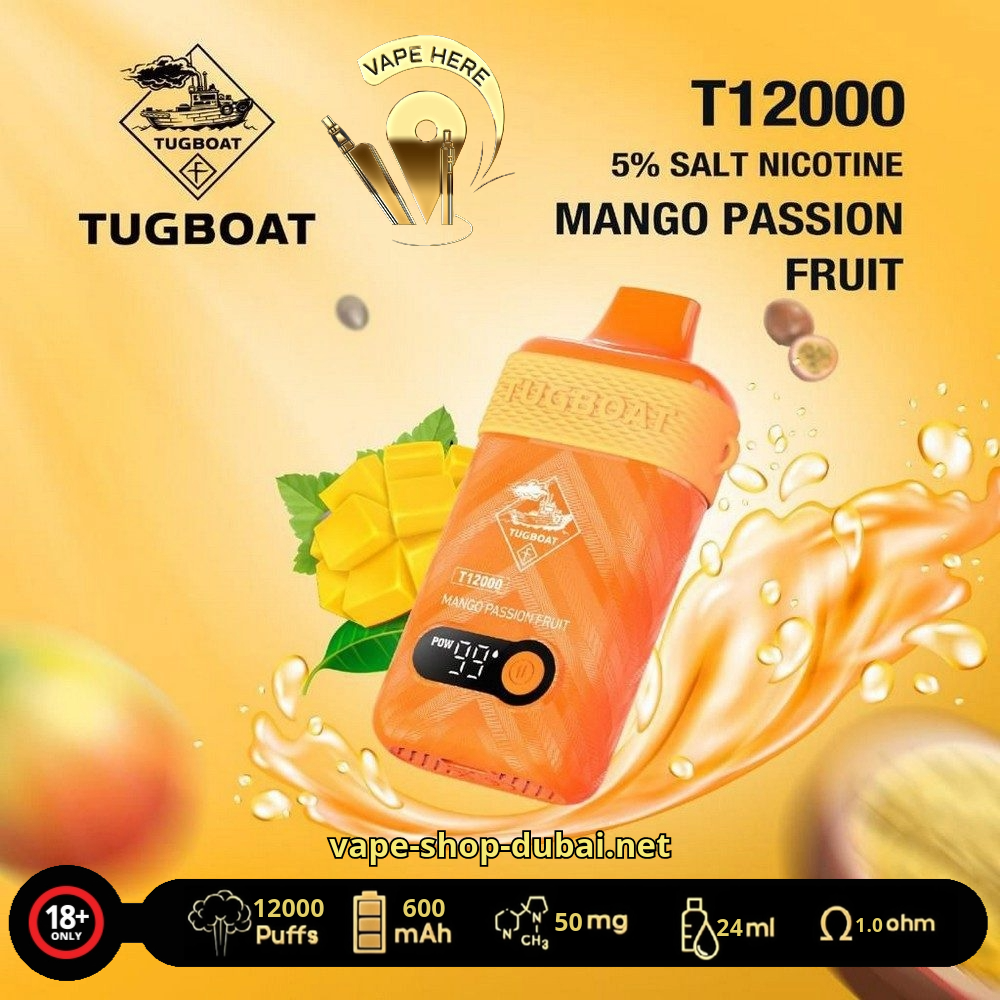 Tugboat T12000 Disposable Vape Mango Passion Fruit UAE Al Ain