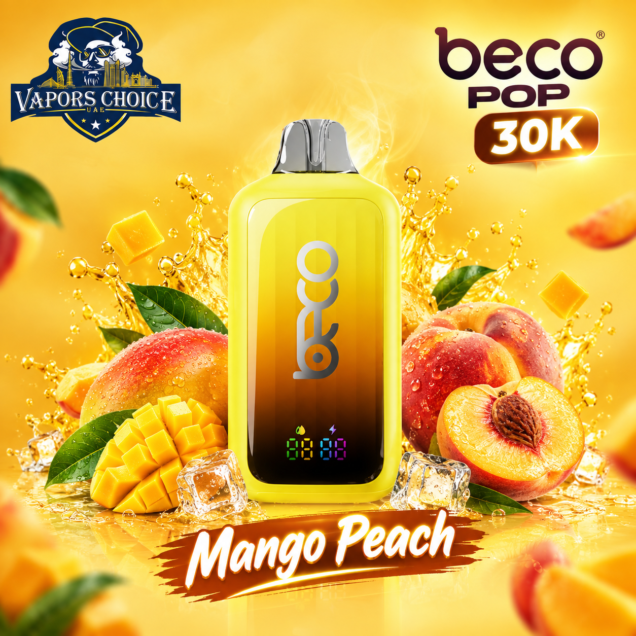 BECO POP 30K PUFFS DISPOSABLE VAPE 20mg & Mango Peach & UAE & Ajman