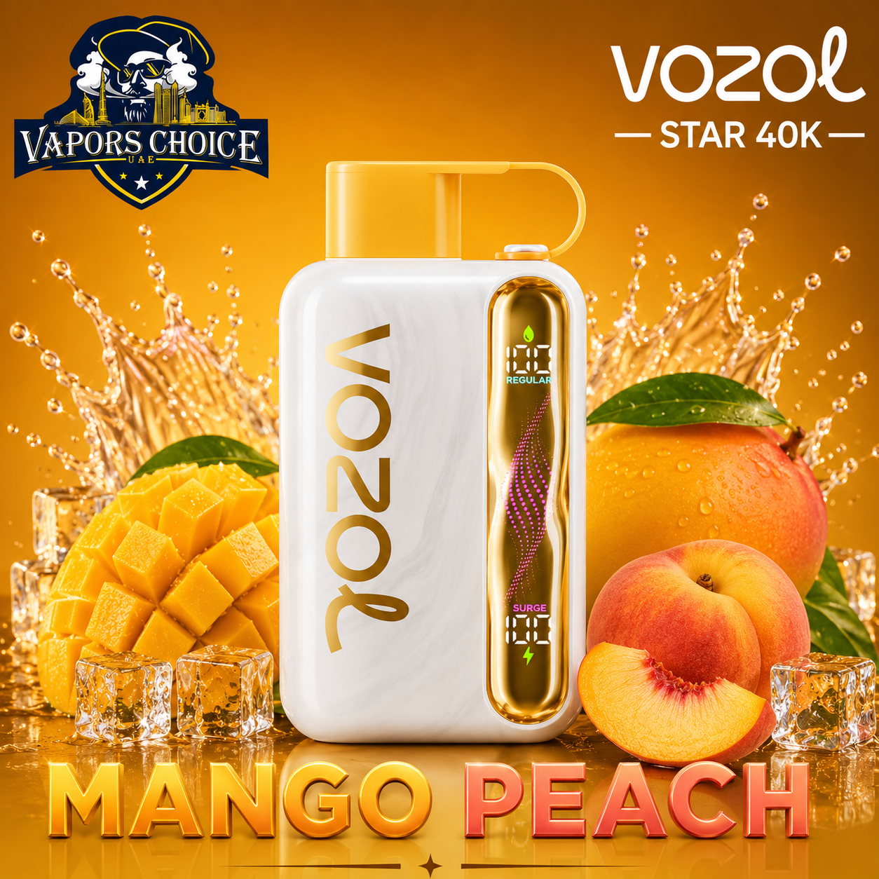 VOZOL STAR 40K Disposable Vape -Dual Power Mode & Mango Peach & UAE & Umm Al Quwain