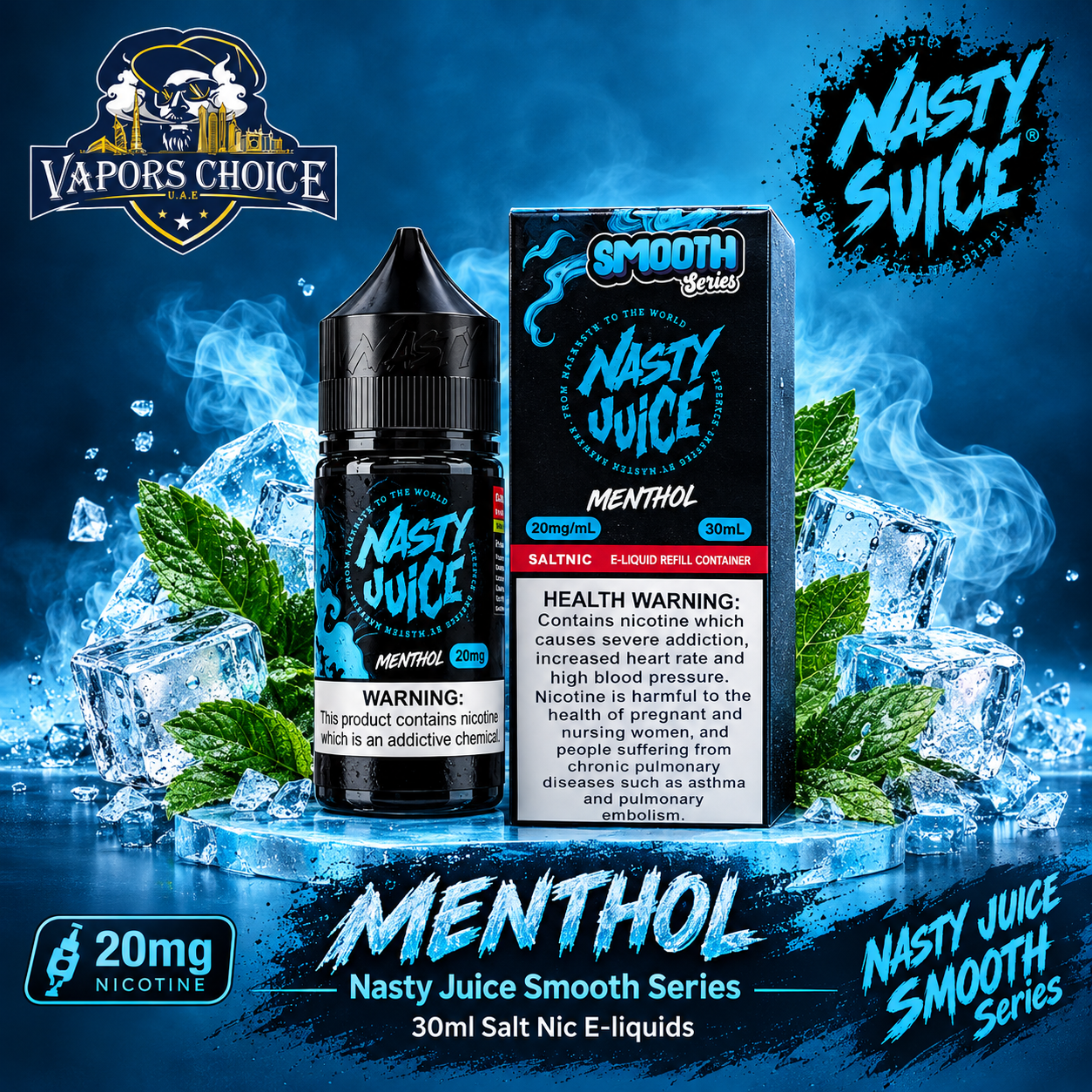 Nasty Juice Smooth Series  30ml Salt Nic E-liquids & Menthol & UAE & Umm Al Quwain