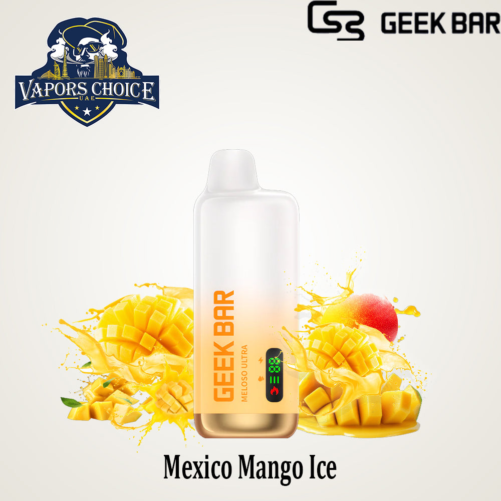 GEEK BAR MELOSO ULTRA (50mg & 20mg) 10000 PUFFS - DISPOSABLE VAPE FROM GEEK BAR & Mexico Mango Ice & UAE & Ras Al Khaimah