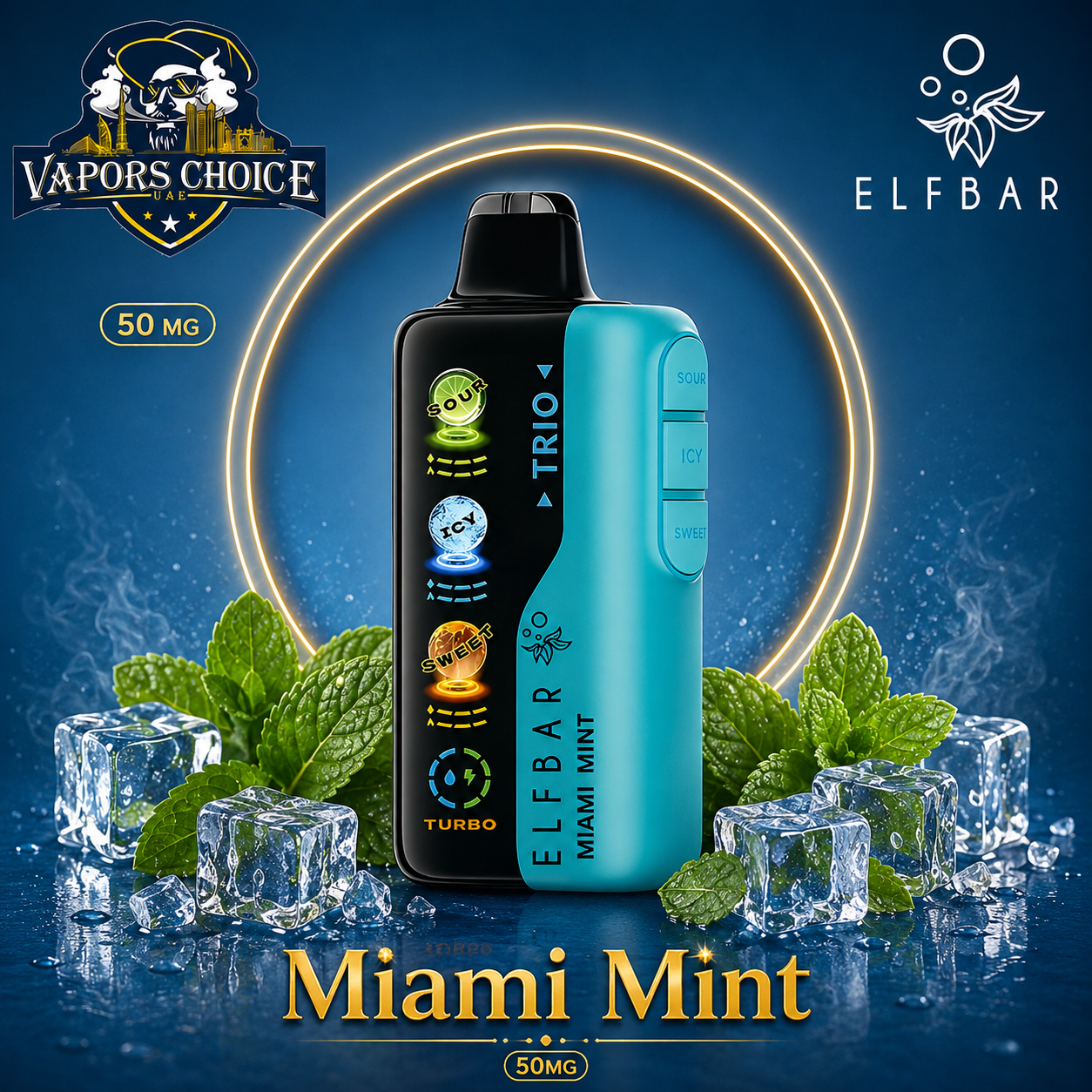 ELF BAR Trio 40K Puffs – Disposable Vape & Miami Mint & UAE & Fujairah
