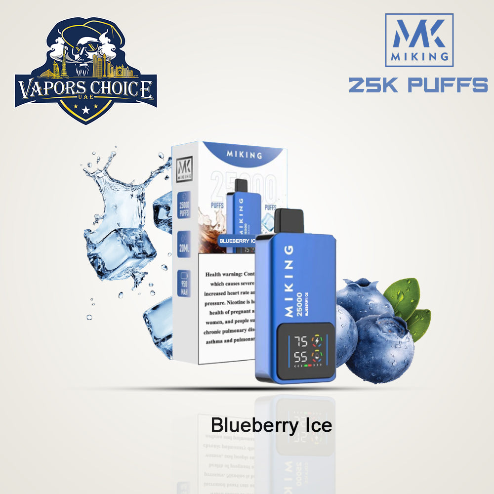 Miking 25000 Puffs Disposable Vape 20mg Nicotine Blueberry Ice UAE Dubai & Ajman