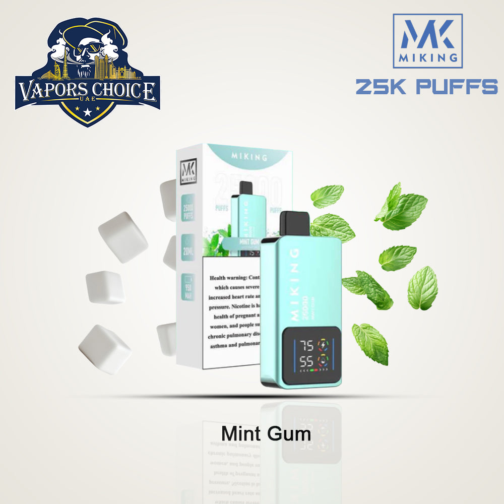 Miking 25000 Puffs Disposable Vape 20mg Nicotine Mint Gum UAE Abu Dhabi & Ras Al-Khaimah