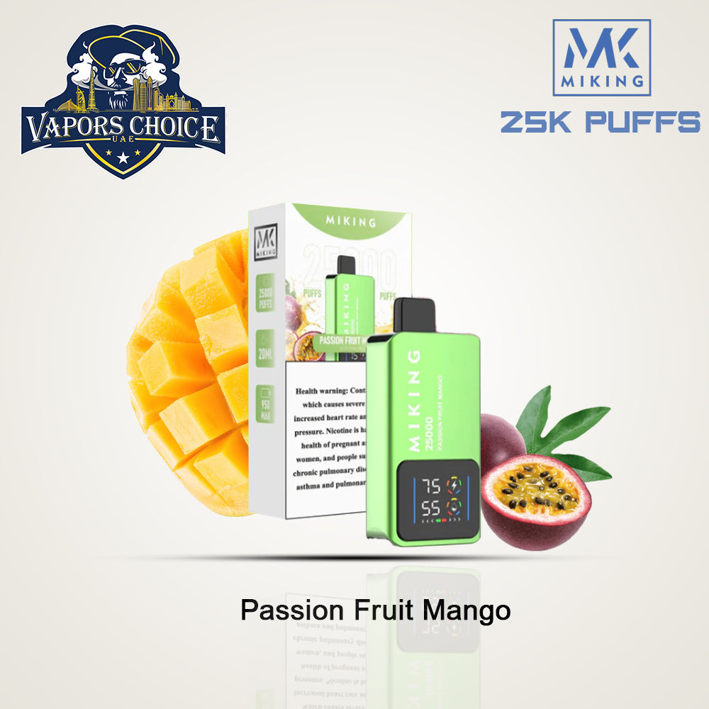 Miking 25000 Puffs Disposable Vape 20mg Nicotine Passion Fruit Mango UAE Abu Dhabi & Fujairah