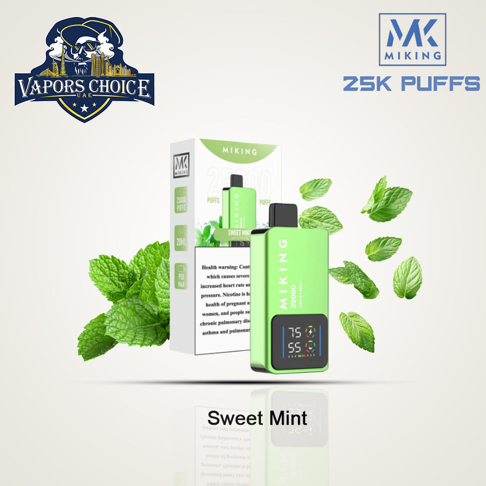Miking 25000 Puffs Disposable Vape 20mg Nicotine Sweet Mint UAE Dubai & Abu Dhabi