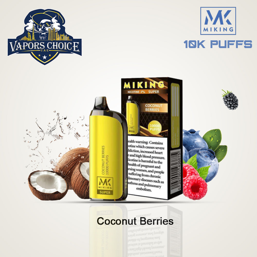 Miking Super 10000 Puffs Disposable Vape 20mg Nicotine Coconut Berries UAE Abu Dhabi & Dubai