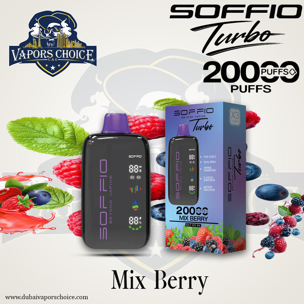 SOFFIO TURBO 20K Disposable Vape Mix Berry UAE Ras Al Khaimah