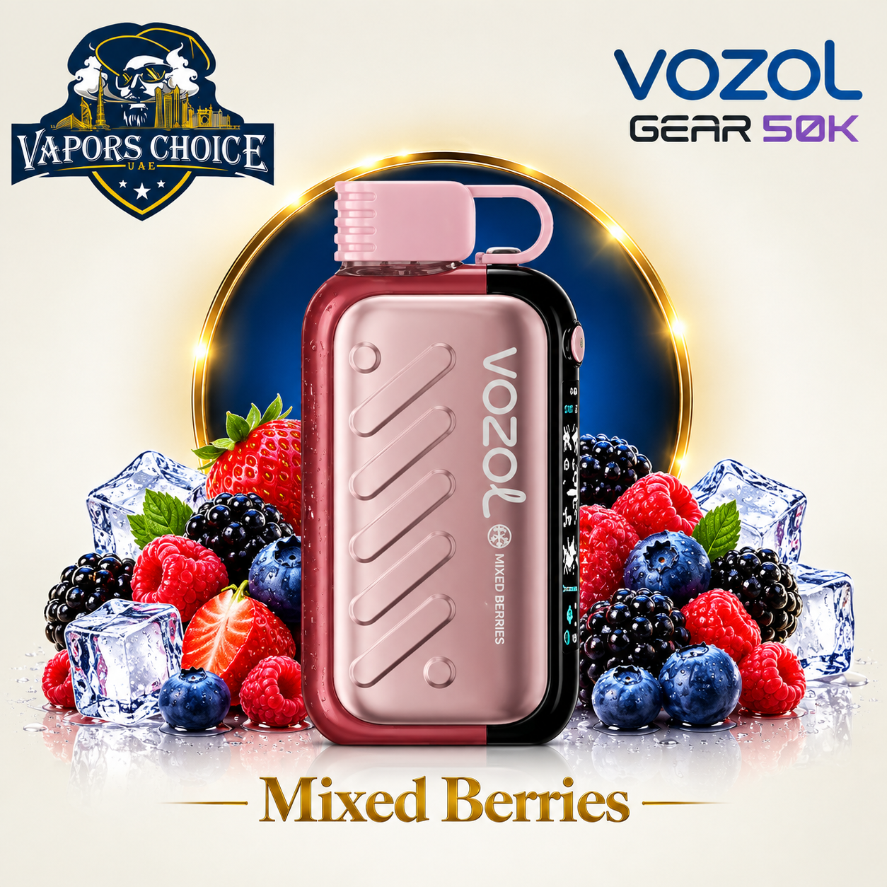 VOZOL Gear 50K Ice & Sweet Adjust 50K Puffs Disposable Vape (50mg) & Mixed Berries & UAE & Ajman