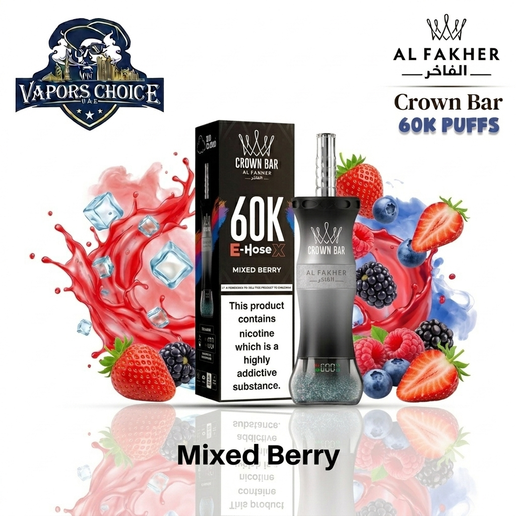 Al Fakher Crown Bar E-Hose X 60K Puffs Shisha Disposable Vape UAE Sharjaha