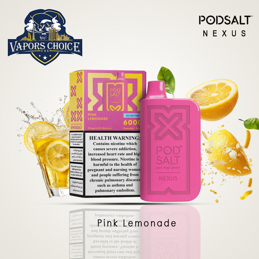 NEXUS (20mg) 6000 PUFFS - DISPOSABLE VAPE From Pod Salt Pink Lemonade UAE Abu Dhabi & Dubai