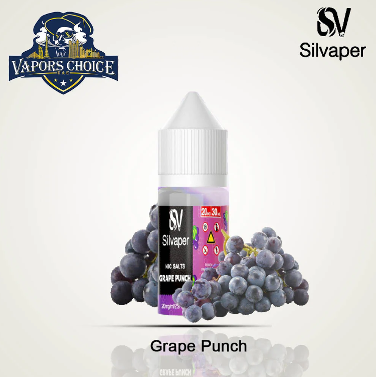 New Silvaper 20mg - Salt Nic 30ml E-Liquid Grape Punch UAE Dubai