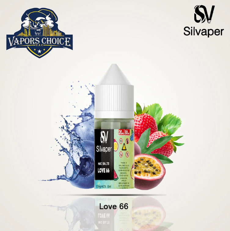 New Silvaper 20mg - Salt Nic 30ml E-Liquid Love 66 UAE Abu Dhabi