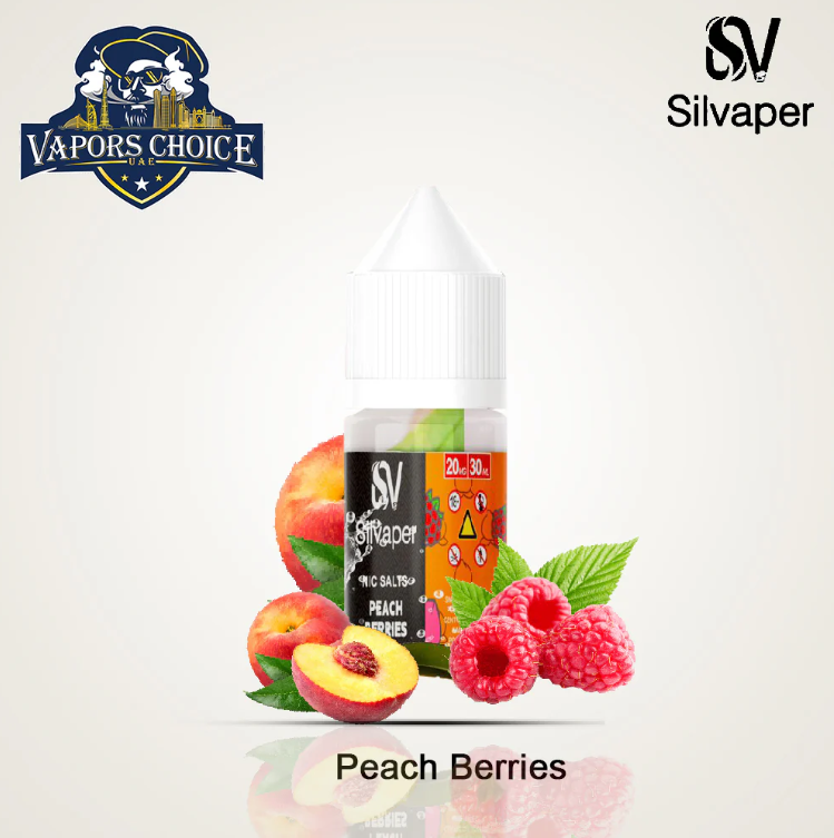New Silvaper 20mg - Salt Nic 30ml E-Liquid Peach Berries UAE Dubai