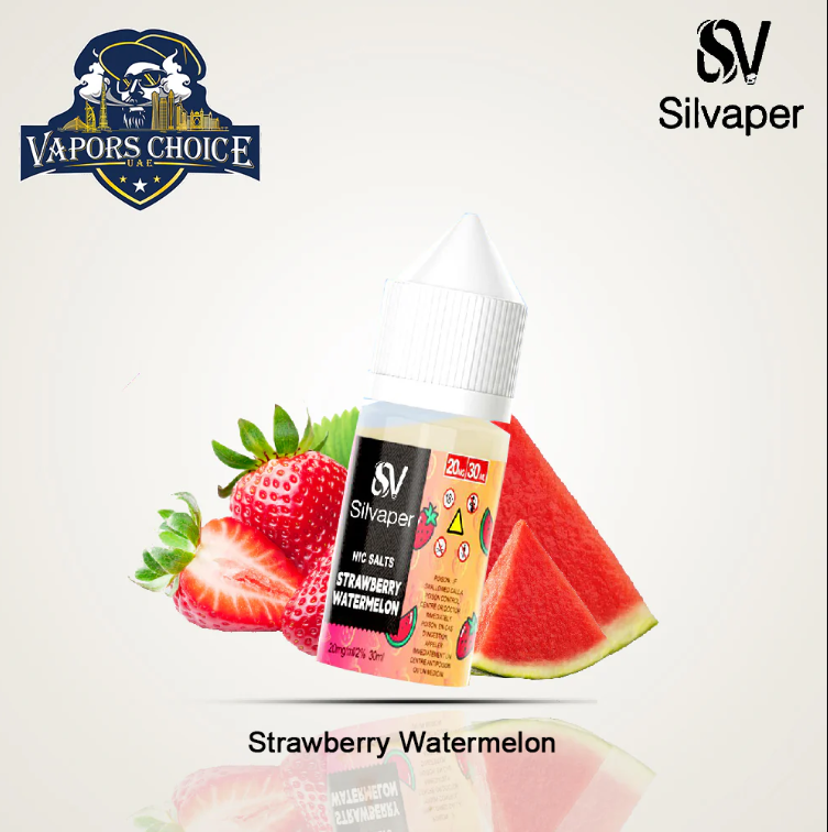New Silvaper 20mg - Salt Nic 30ml E-Liquid Strawberry Watermelon UAE Abu Dhabi