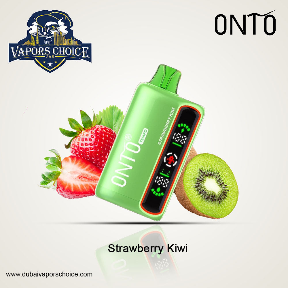 ONTO TEMPO (50mg) 15000 PUFFS - DISPOSABLE VAPE - Full LED Display Strawberry Kiwi UAE Abu Dhabi & Dubai