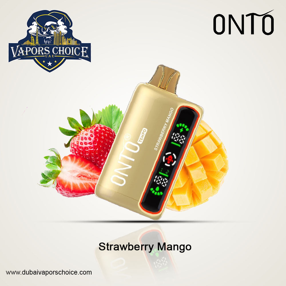 ONTO TEMPO (50mg) 15000 PUFFS - DISPOSABLE VAPE - Full LED Display Strawberry Mango UAE Abu Dhabi & Ajman