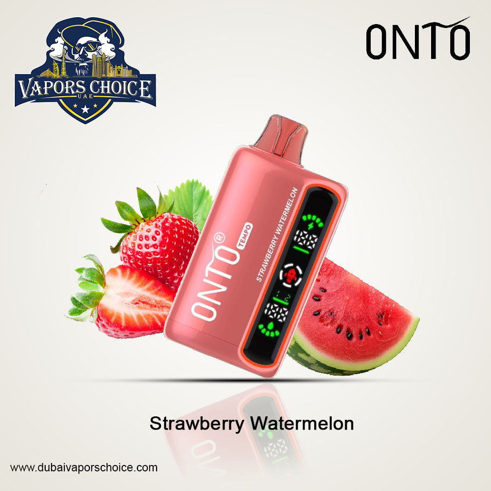 ONTO TEMPO (50mg) 15000 PUFFS - DISPOSABLE VAPE - Full LED Display Strawberry Watermelon UAE Abu Dhabi & Al Sharjah
