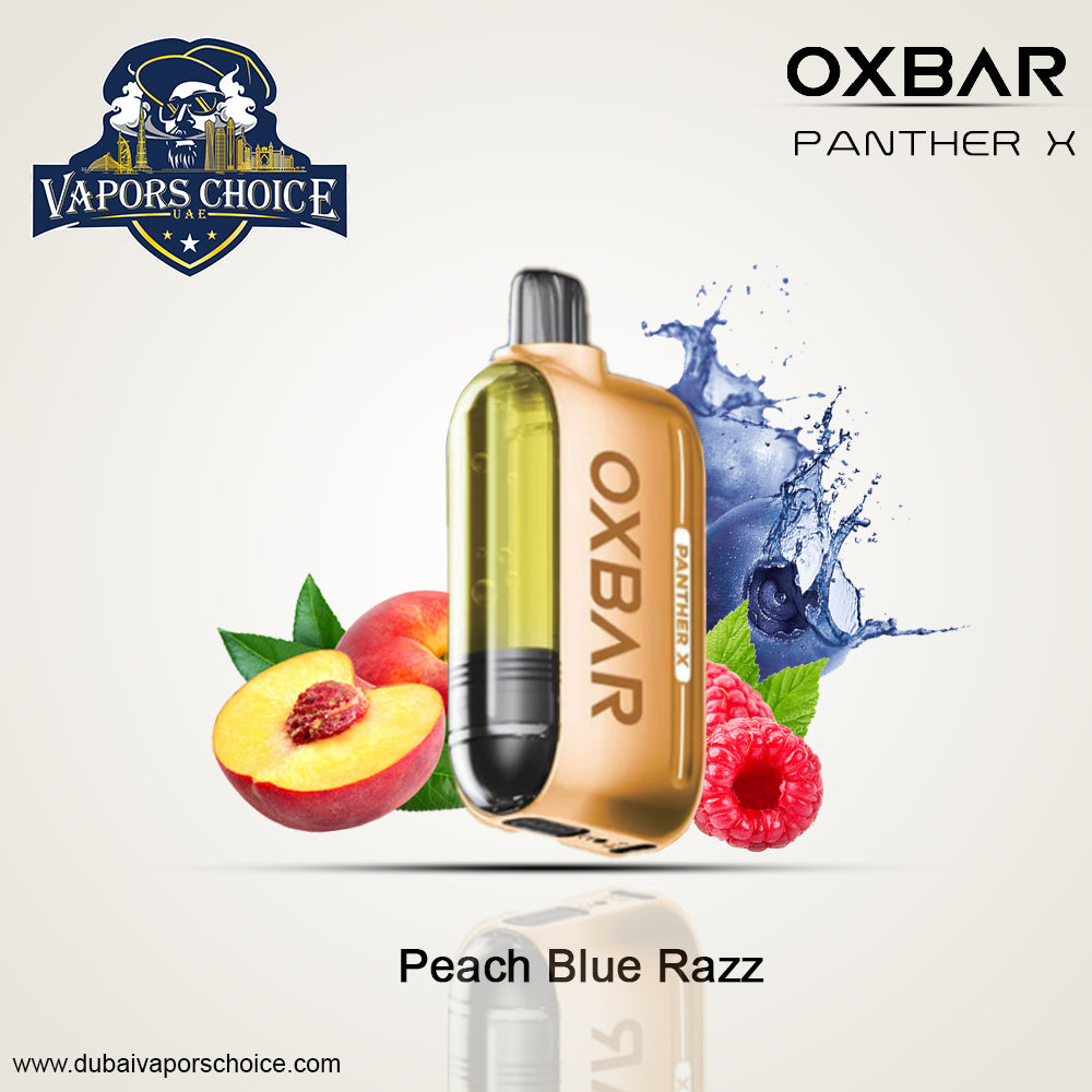 OXBAR-X Panther X 50K PUFFS DISPOSABLE VAPE Nicotine Boost Peach Blue Razz UAE Abu Dhabi & Fujairah