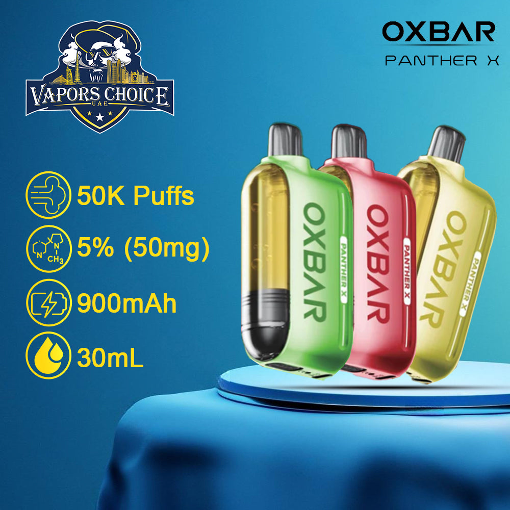 OXBAR X Panther X 50K PUFFS DISPOSABLE VAPE Nicotine Boost 1st UAE Abu Dhabi